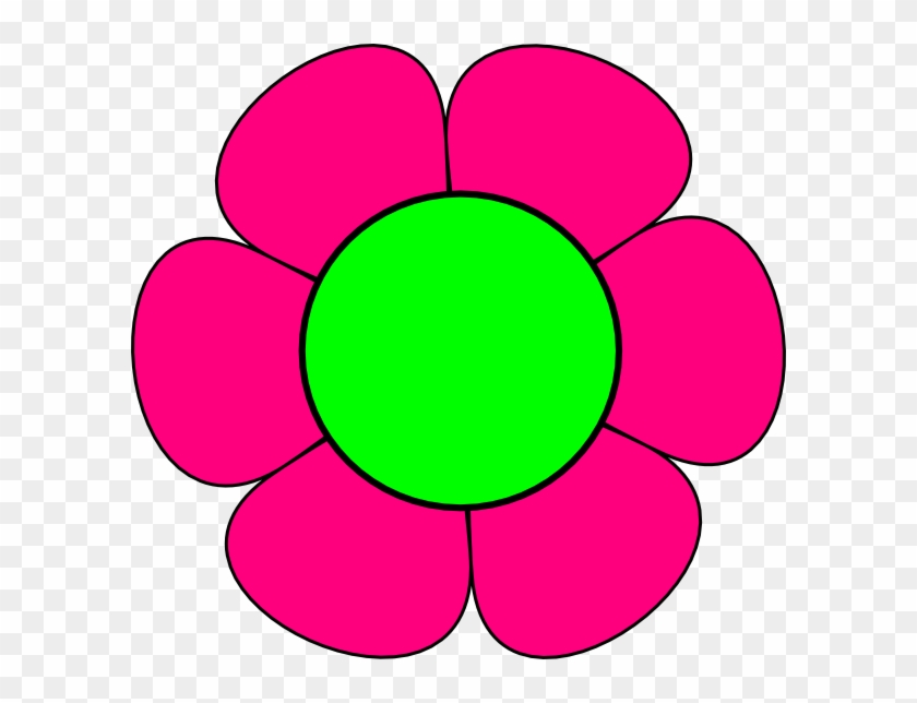 Large Green And Pink Flower Clip Art At Clker - Flowers Clip Art Pink #243748