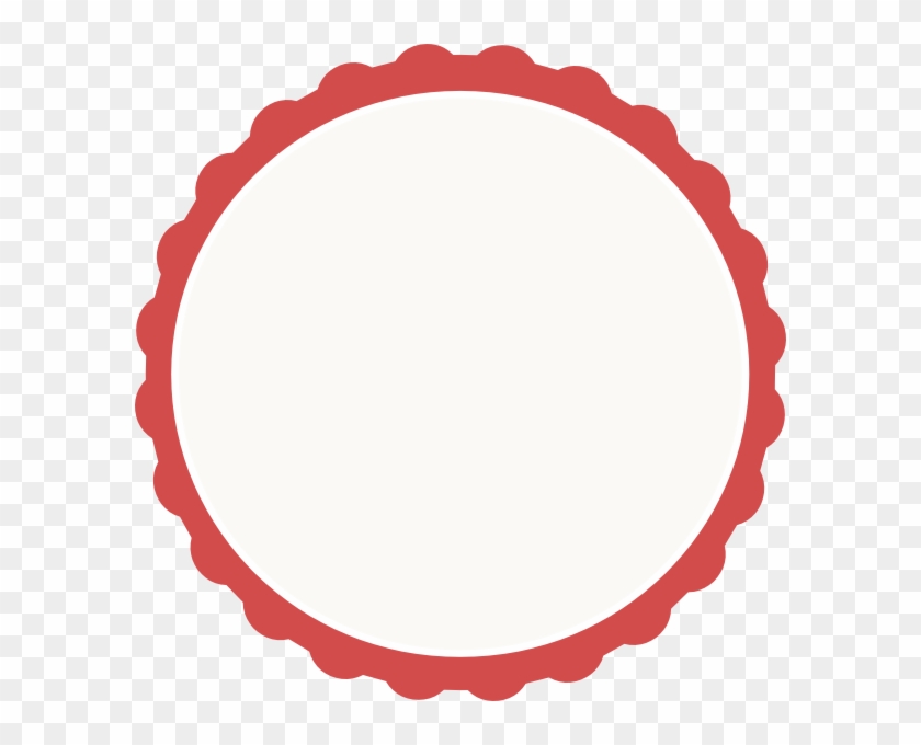 Red Ivory Scallop Circle Frame - Red Circle Frame Clipart #243817