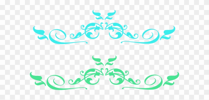 Swirl Light Blue Top 2 Clip Art - Decorative Elements Clip Art #243850