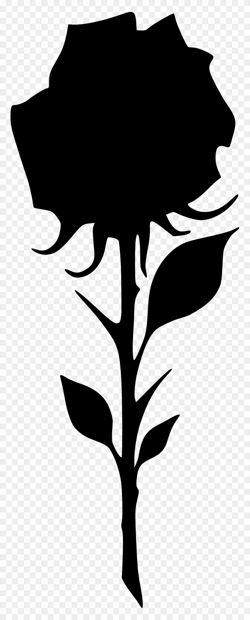 Black Rose Silhouette - Black Rose Png Clipart #243864