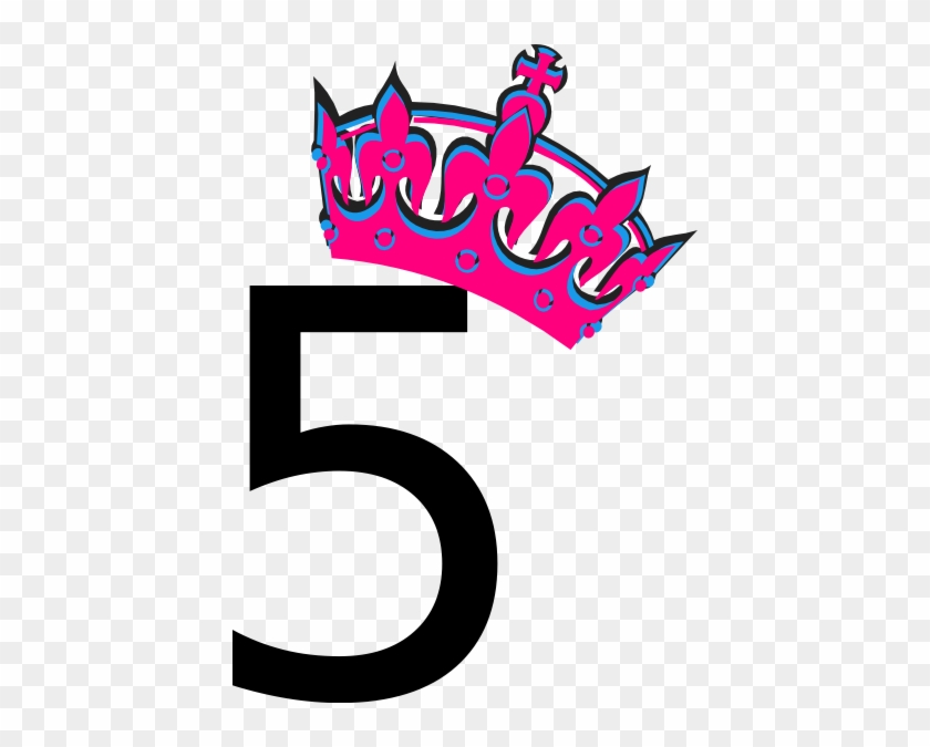 Pink Tilted Tiara And Number 5 Clip Art - Number 13 Clipart #244083