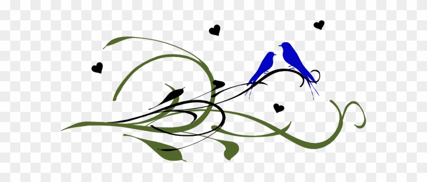 Blue Love Birds On A Branch Clip Art At Clker - Clip Art #244082