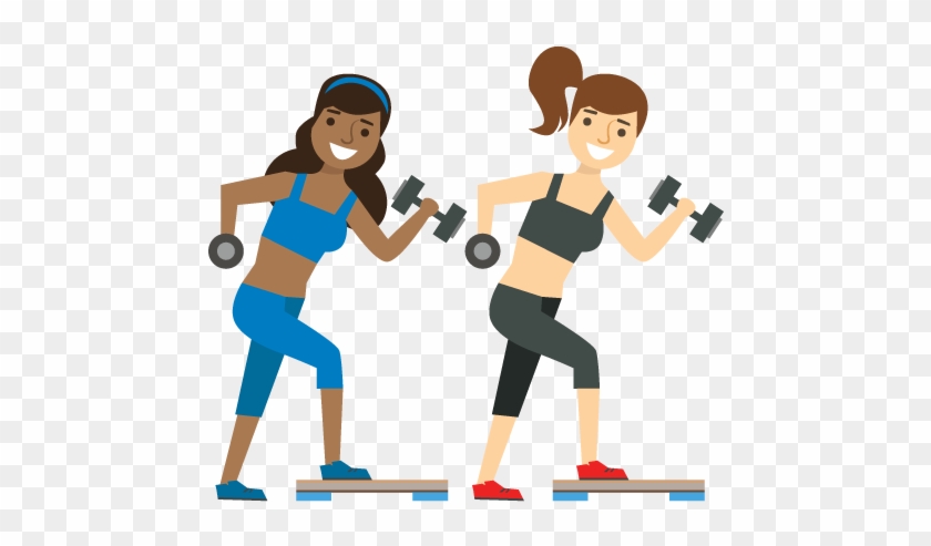 Icon Of 2 Smiling Women Working Out - Icon Of 2 Smiling Women Working Out #1557111