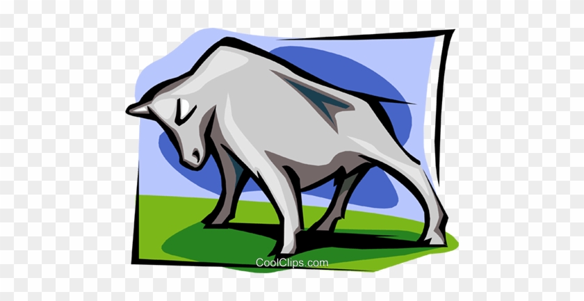 Bull In Stance Royalty Free Vector Clip Art Illustration - Bull In Stance Royalty Free Vector Clip Art Illustration #1558071