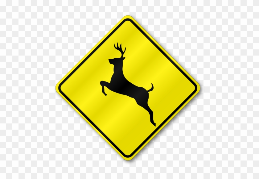 Deer Crossing, W11-3 Traffic, - Deer Crossing, W11-3 Traffic, #1558211