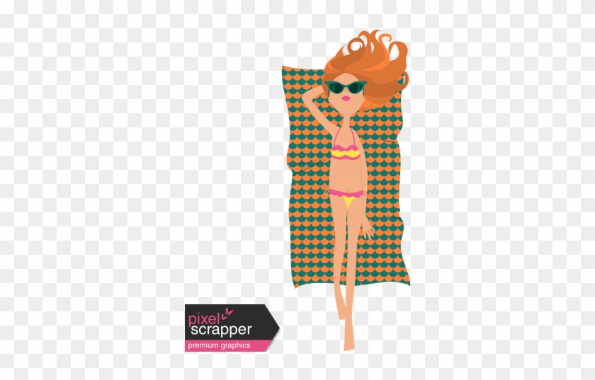 Summer Splash Illustrations 2 Beach Girl With Towel - Summer Splash Illustrations 2 Beach Girl With Towel #1558424