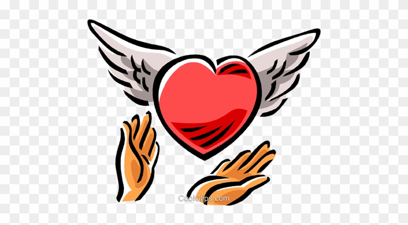 Heart With Wings Royalty Free Vector Clip Art Illustration - Heart With Wings Royalty Free Vector Clip Art Illustration #1558754