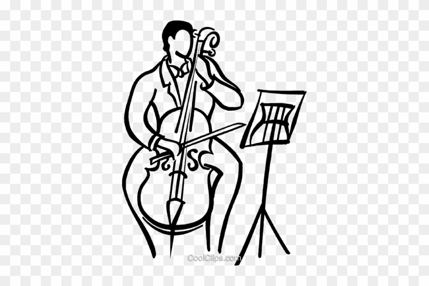 Person Playing The Cello Royalty Free Vector Clip Art - Person Playing The Cello Royalty Free Vector Clip Art #1559356