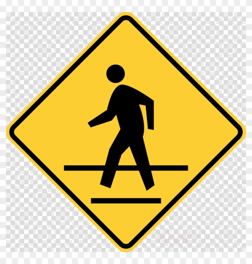 Crosswalk Sign Clipart Pedestrian Crossing Clip Art - Crosswalk Sign Clipart Pedestrian Crossing Clip Art #1559617