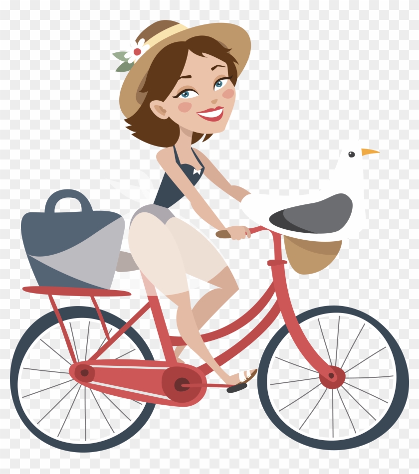 Little Girl Clipart Cycling - Little Girl Clipart Cycling #1559974