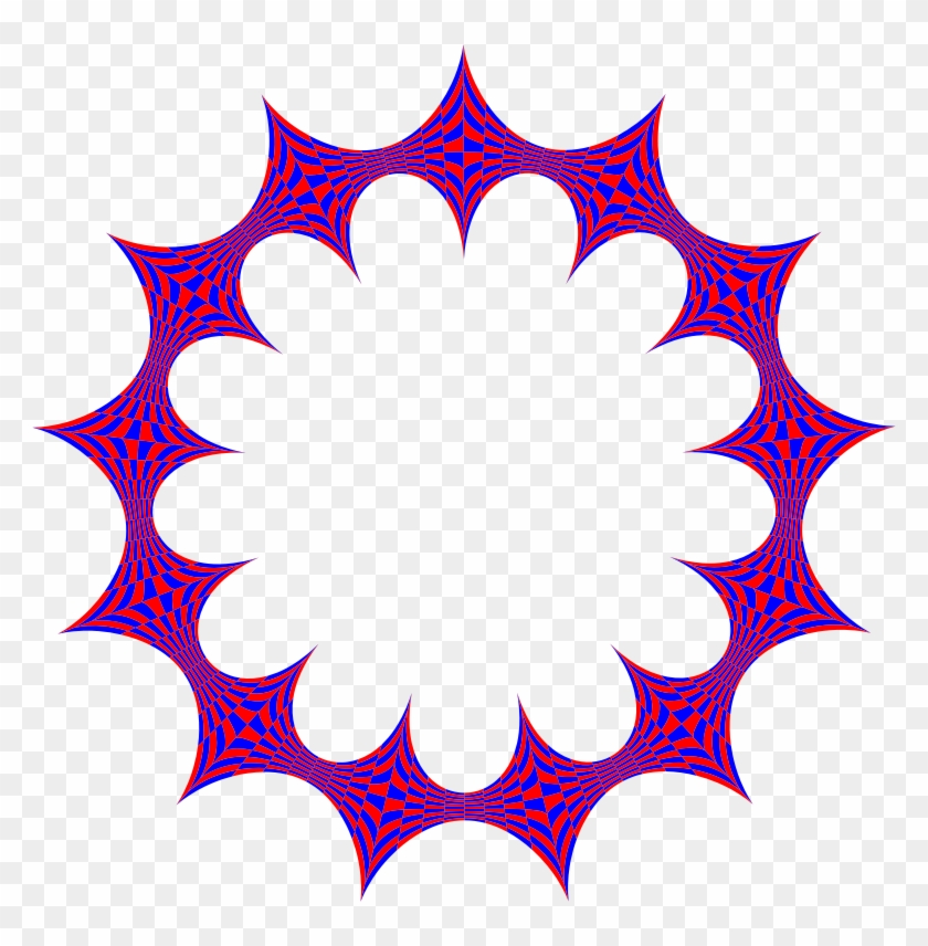 Stylized Checkered Geometric Frame Blue Red - Stylized Checkered Geometric Frame Blue Red #1560250
