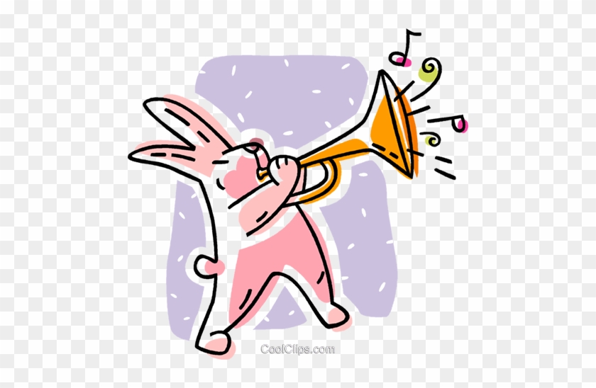 Easter Bunny Playing A Trumpet Royalty Free Vector - Easter Bunny Playing A Trumpet Royalty Free Vector #1560996