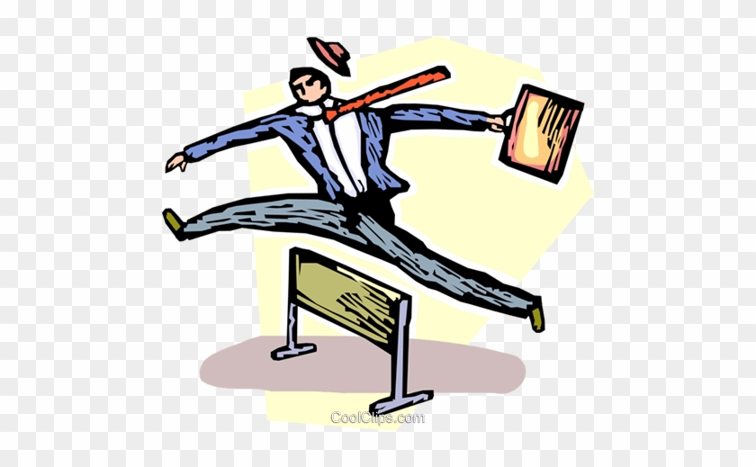 Businessman Jumping Over A Hurdle Royalty Free Vector - Businessman Jumping Over A Hurdle Royalty Free Vector #1561768