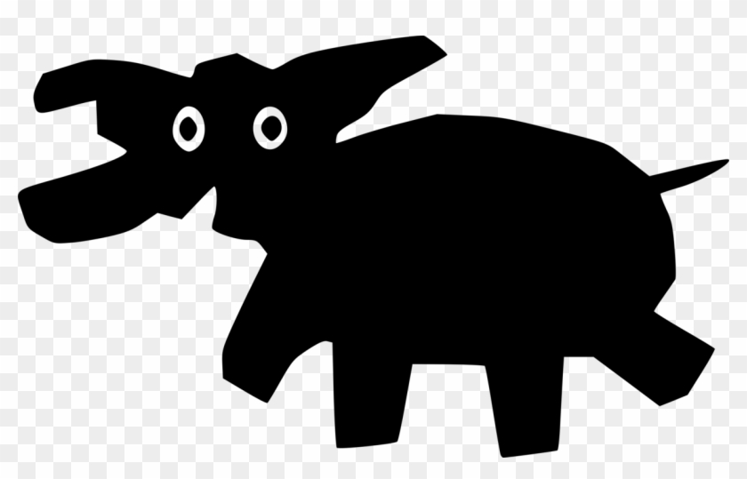 Black And White Silhouette Drawing Art Elephants - Black And White Silhouette Drawing Art Elephants #1562738