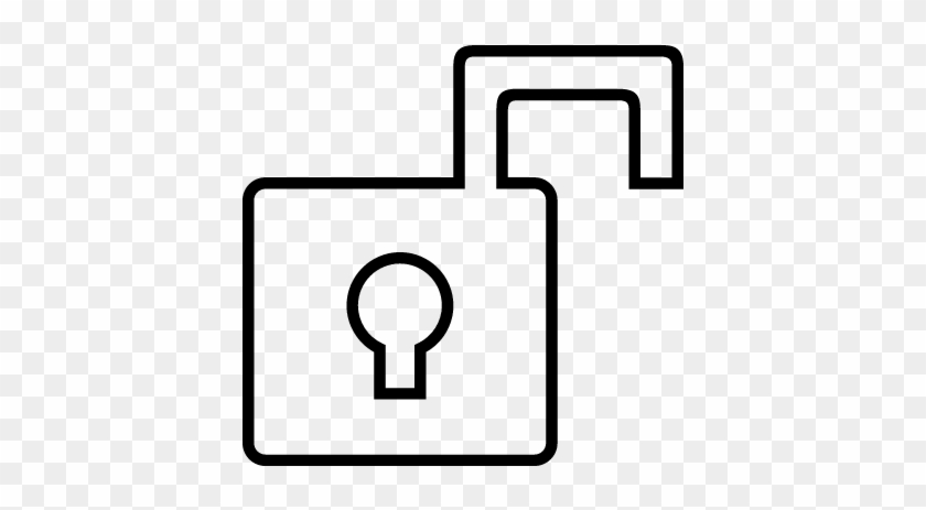 Unlocked Padlock Thin Outline Symbol Vector - Unlocked Padlock Thin Outline Symbol Vector #1562781