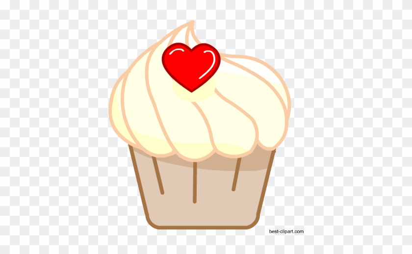 Free Vanilla Cupcake With A Heat, Png Clipart - Free Vanilla Cupcake With A Heat, Png Clipart #1562895