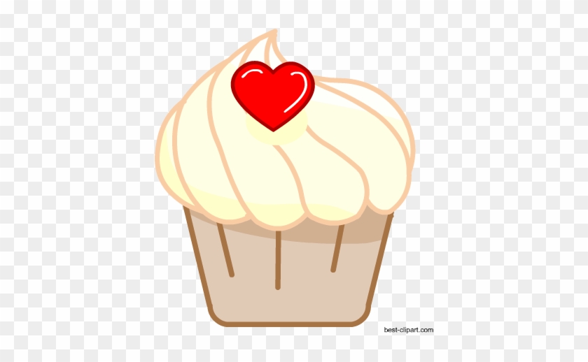 Free Vanilla Cupcake With A Heat, Png Clipart - Free Vanilla Cupcake With A Heat, Png Clipart #1562895
