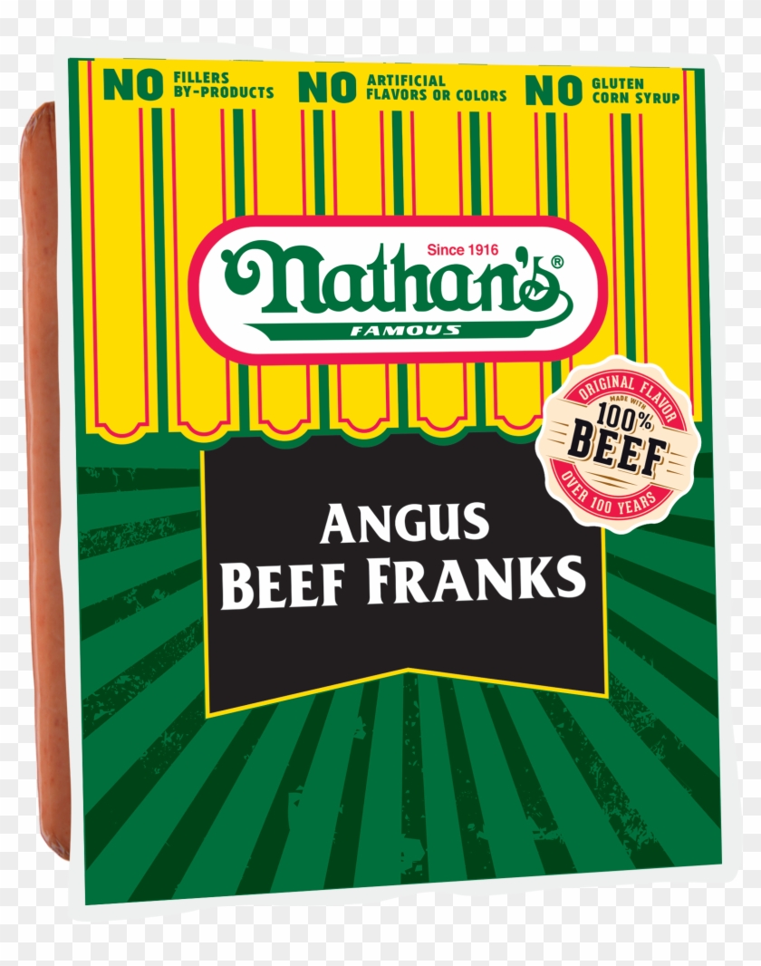 Nathan's Famous Original Angus Beef, Bun-length Franks, - Nathan's Famous Original Angus Beef, Bun-length Franks, #1562975