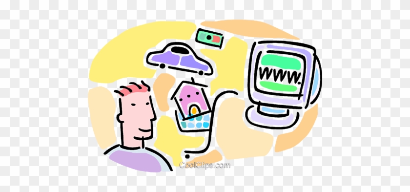 Man With E-commerce Purchases Royalty Free Vector Clip - Man With E-commerce Purchases Royalty Free Vector Clip #1563179