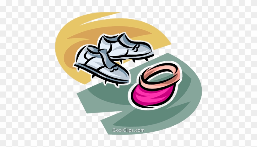Golf Shoes And Hat Royalty Free Vector Clip Art Illustration - Golf Shoes And Hat Royalty Free Vector Clip Art Illustration #1564519