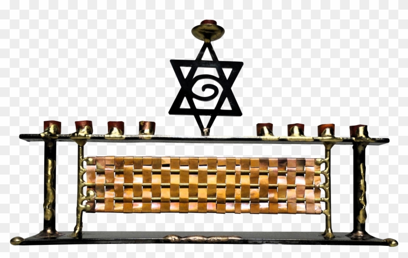 Hand-crafted Copper And Metal Menorah, Quite Unusual - Hand-crafted Copper And Metal Menorah, Quite Unusual #1564665