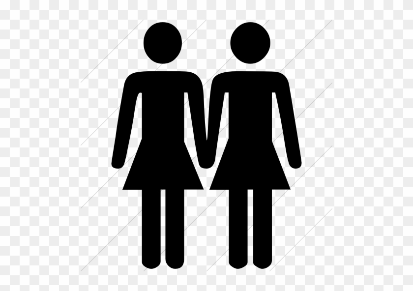 Classica Two Women Holding Hands Icon Simple Black - Classica Two Women Holding Hands Icon Simple Black #1564752