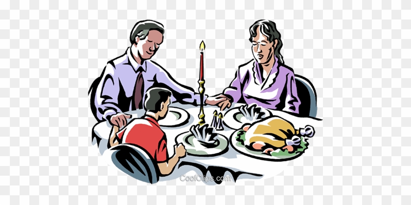 Family Saying Grace Before A Meal Royalty Free Vector - Family Saying Grace Before A Meal Royalty Free Vector #1565469
