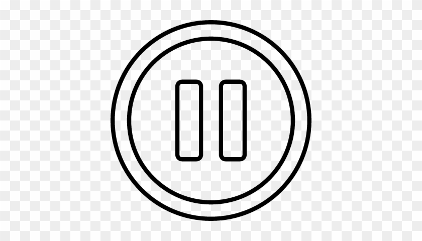 Round Pause Button Vector - Round Pause Button Vector #1566069
