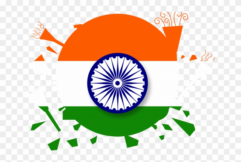 Republic Day Greetings With Shiny Wavy Flag With Ashoka - Republic Day Greetings With Shiny Wavy Flag With Ashoka #1566131