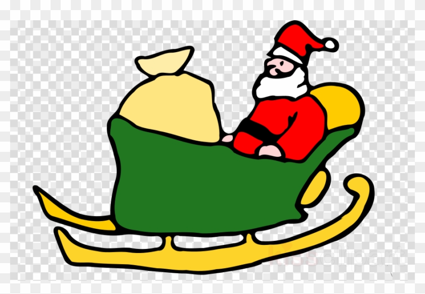 Santa On His Sleigh Clipart Santa Claus Sled Clip Art - Santa On His Sleigh Clipart Santa Claus Sled Clip Art #1566357