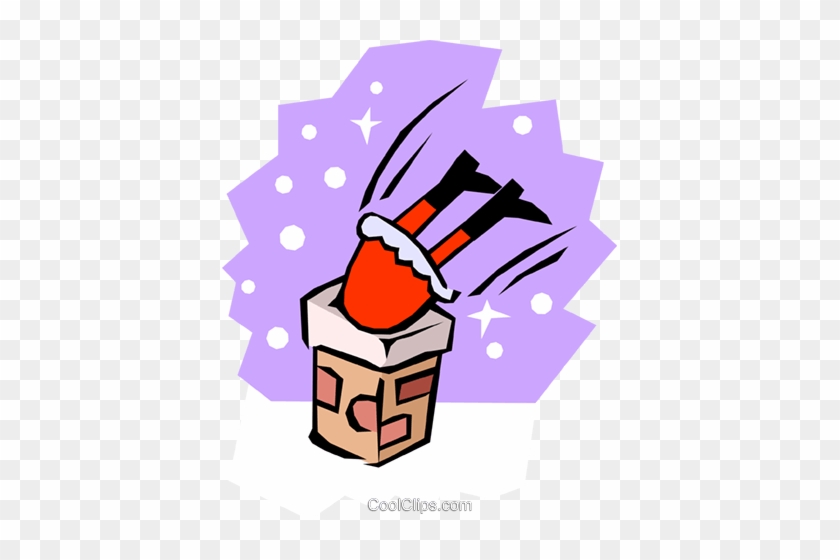 Santa Claus Going Down The Chimney Royalty Free Vector - Santa Claus Going Down The Chimney Royalty Free Vector #1566364