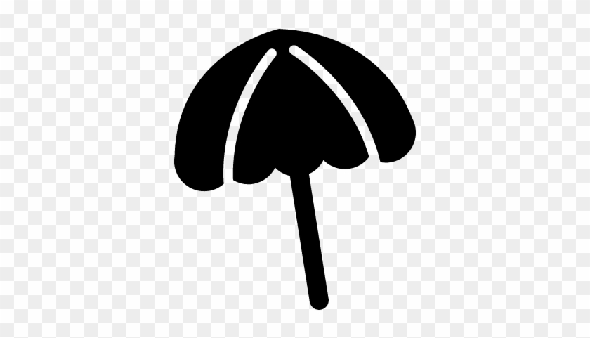 Black Beach Umbrella Vector - Black Beach Umbrella Vector #1567771