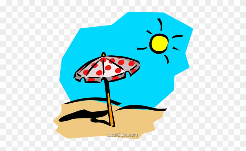 Sun & Umbrella Royalty Free Vector Clip Art Illustration - Sun & Umbrella Royalty Free Vector Clip Art Illustration #1567773