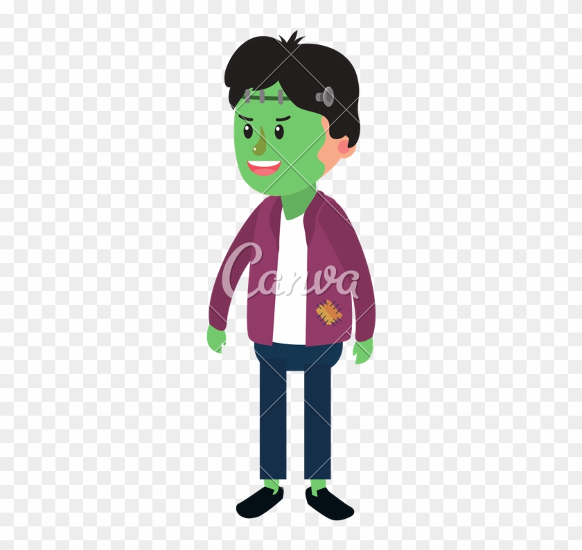 Happy Boy With Frankenstein Costume In Halloween - Happy Boy With Frankenstein Costume In Halloween #1567837