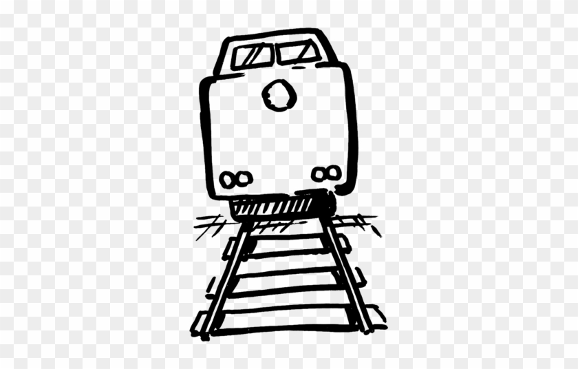 Train On Tracks Sketch Cartoon - Train On Tracks Sketch Cartoon #1568047