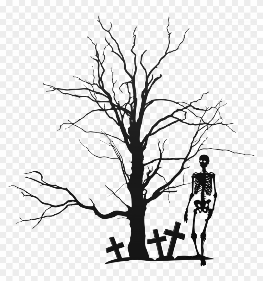 Spooky Halloween Tree Clipart - Spooky Halloween Tree Clipart #1568426