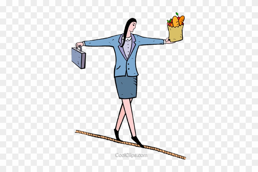Businesswoman Balancing On A Tightrope Royalty Free - Businesswoman Balancing On A Tightrope Royalty Free #1568784