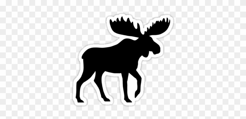 Moose Silhouette Waterproof Vinyl Sticker - Moose Silhouette Waterproof Vinyl Sticker #1569471