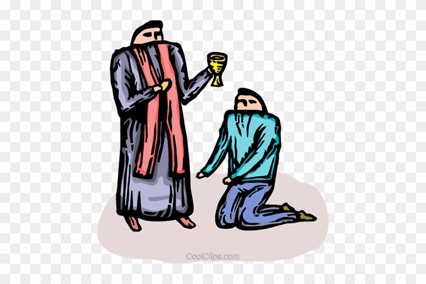 Priest Giving Communion To A Royalty Free - Priest Giving Communion To A Royalty Free #1570072