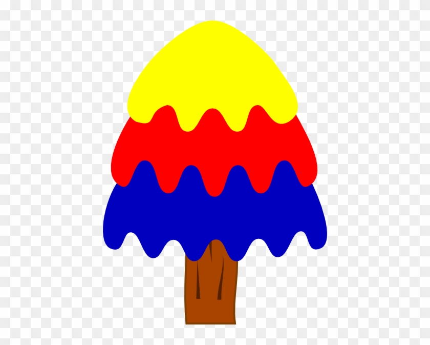 3 Layer Blue, Red, Yellow Tree Svg Clip Arts 438 X - 3 Layer Blue, Red, Yellow Tree Svg Clip Arts 438 X #1570661