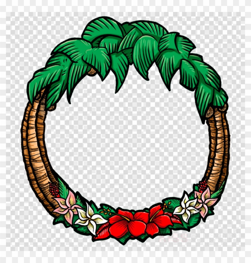 Hawaiian Christmas Wreath Clipart Christmas Day Wreath - Hawaiian Christmas Wreath Clipart Christmas Day Wreath #1570726