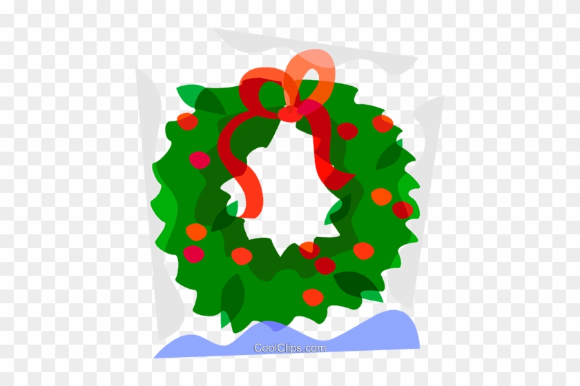 Christmas Wreath Royalty Free Vector Clip Art Illustration - Christmas Wreath Royalty Free Vector Clip Art Illustration #1570728