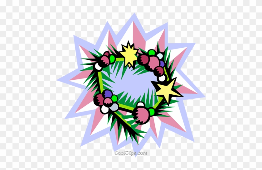 Christmas Wreath Royalty Free Vector Clip Art Illustration - Christmas Wreath Royalty Free Vector Clip Art Illustration #1570729