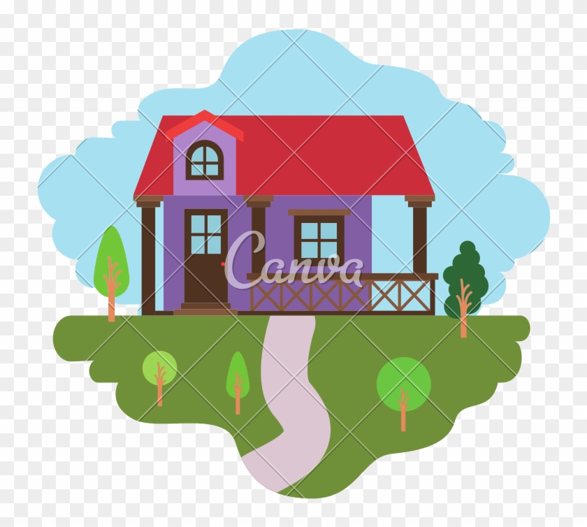 Colorful Scene Of Natural Landscape And Facade House - Colorful Scene Of Natural Landscape And Facade House #1570793