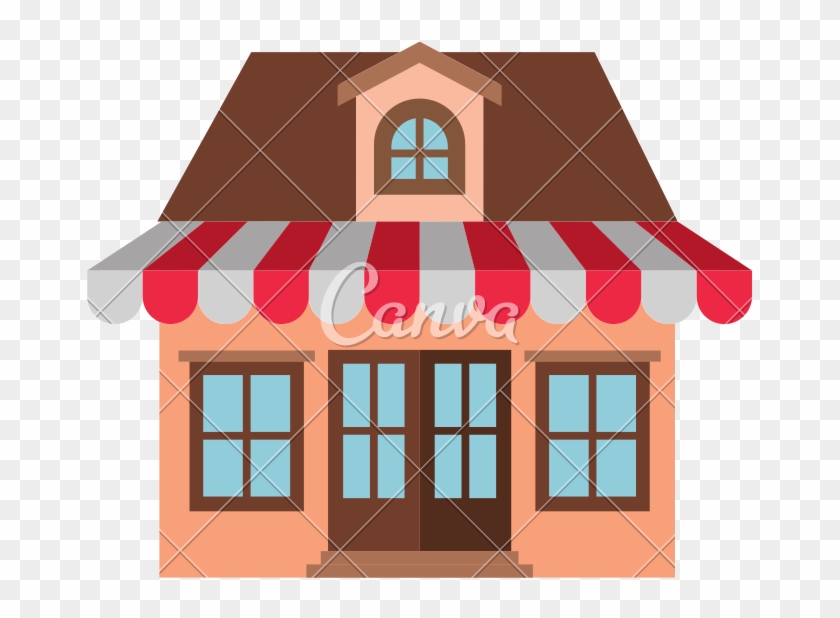 Store With Awning And Attic - Store With Awning And Attic #1570813