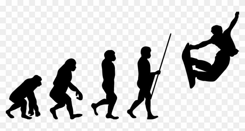 Evolution Of Man Snowboard Theme Wall Sticker - Evolution Of Man Snowboard Theme Wall Sticker #1573063