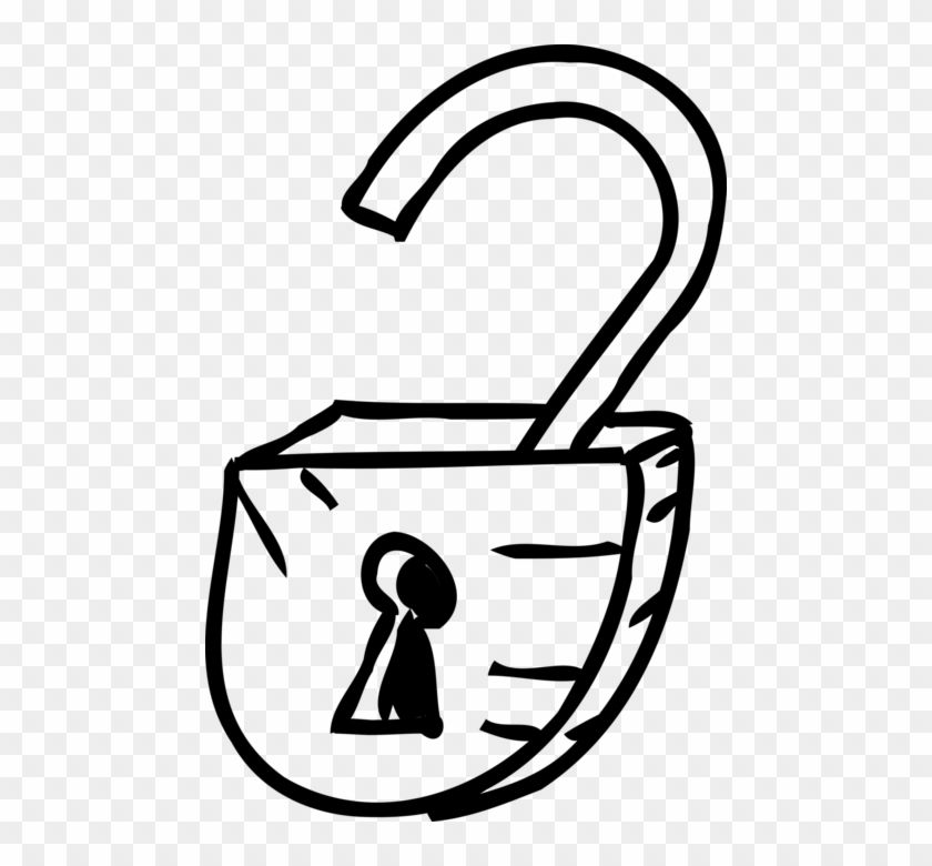 Vector Illustration Of Padlock Lock Mechanical Security - Vector Illustration Of Padlock Lock Mechanical Security #1573638