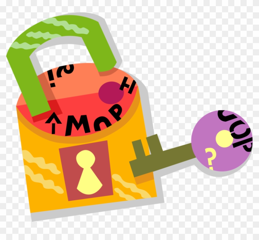 Vector Illustration Of Padlock Lock Mechanical Security - Vector Illustration Of Padlock Lock Mechanical Security #1573659
