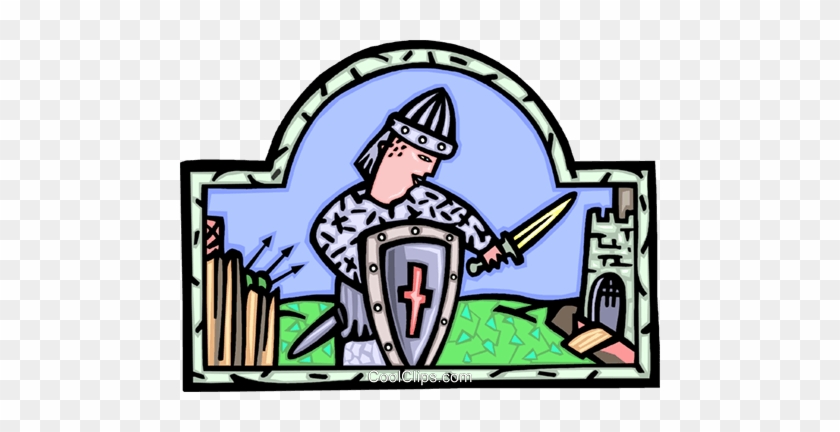 Medieval Warrior Royalty Free Vector Clip Art Illustration - Medieval Warrior Royalty Free Vector Clip Art Illustration #1573978