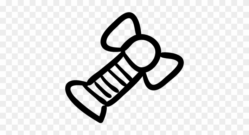 Toy Of Tail With Ribbon Bow Outline Vector - Toy Of Tail With Ribbon Bow Outline Vector #1574254